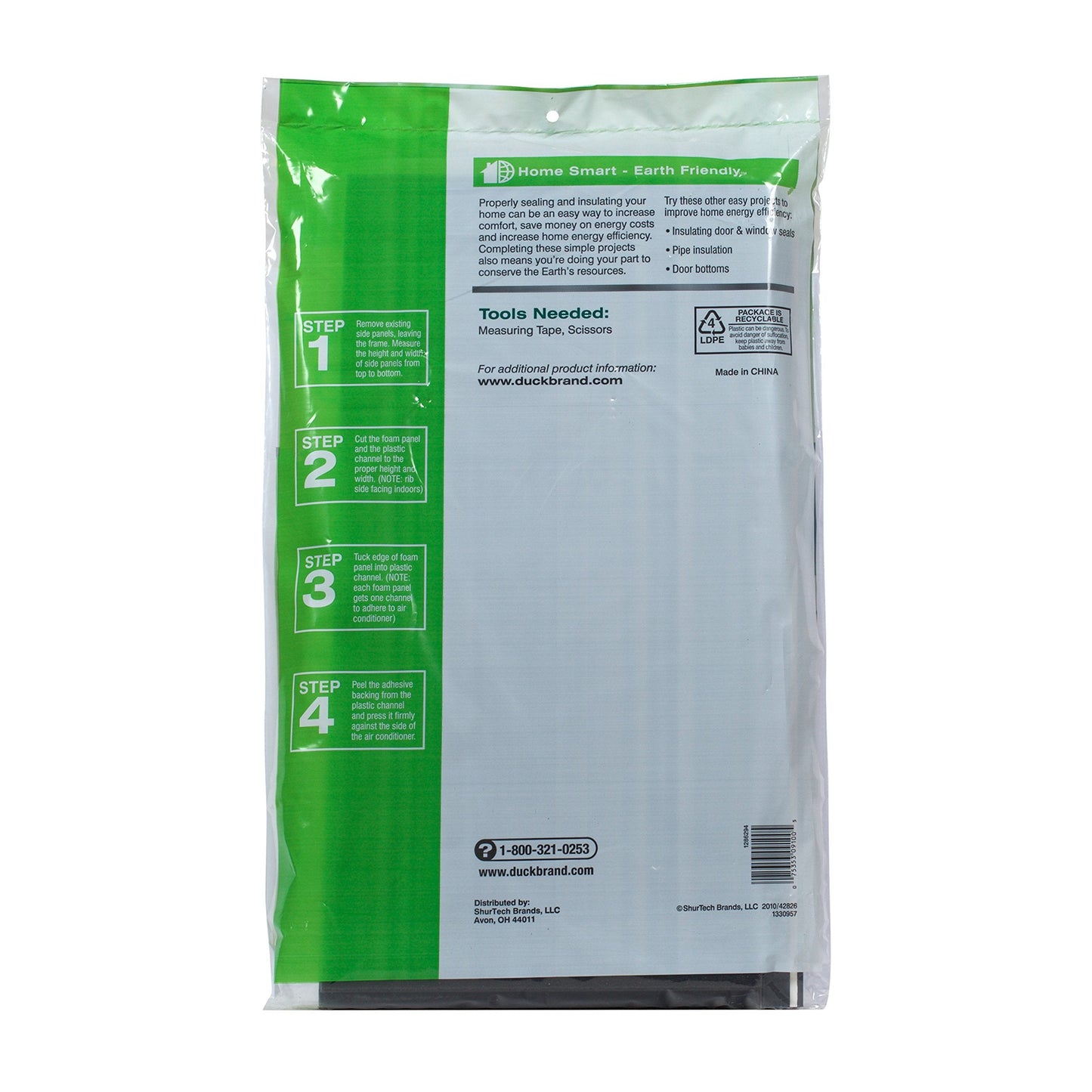 Duck Brand Air Conditioner Foam Insulating Panels, 18-Inch X 9-Inch X 7/8-Inch Each, 1286294