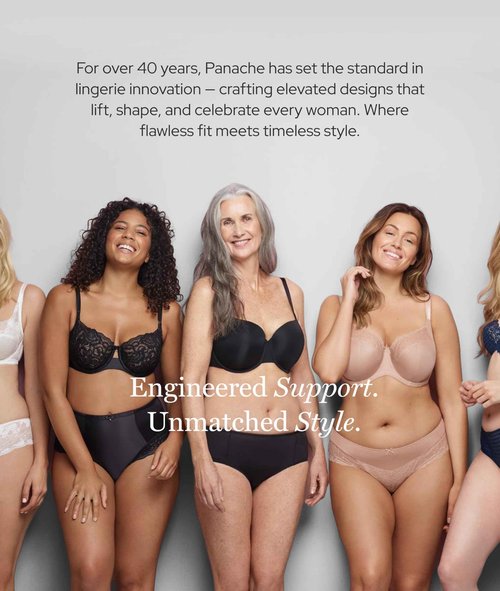 Panache Women's Allure Underwire Full Coverage Stretch Lace Bra |Black/Latte,30G| Supportive Lift with Side Sling, Sheer Lace, Adjustable Straps, Full Figure Fit, Everyday Comfort Lingerie