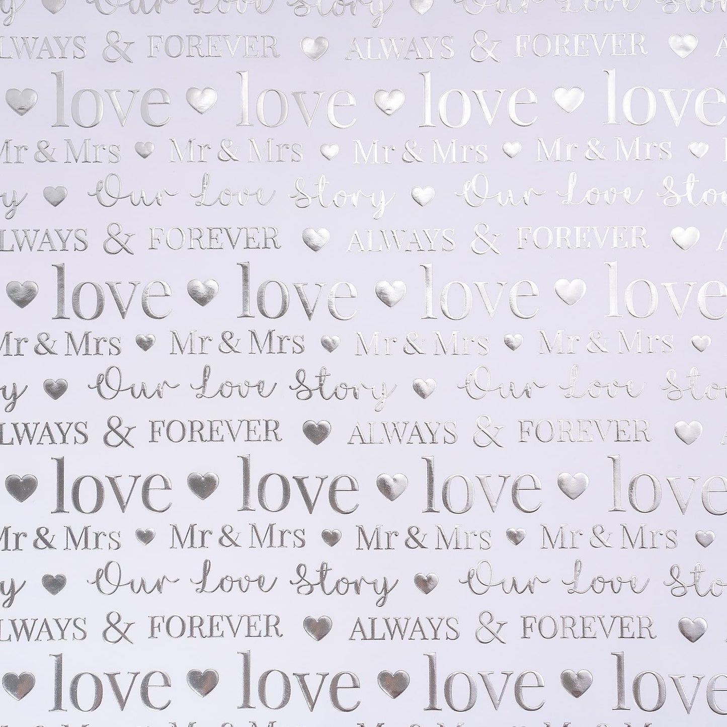 RUSPEPA 30“ x 16.4’ Wedding Wrapping Paper Large Roll, Jumbo Roll, White Gift Paper with Love & Mr & Mrs Design, Romantic Gift Wrap for Wedding, Bridal Shower, Anniversary, Engagement 41 total sq ft.