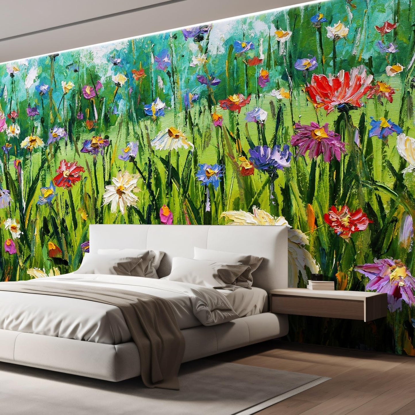 wall26 Wall Sticker/Wall Mural Wildflower Abstract, Not Peel and Stick, Non-Woven Wallpaper Decorative for Bedroom, Living Room,Office - 132x120 inches
