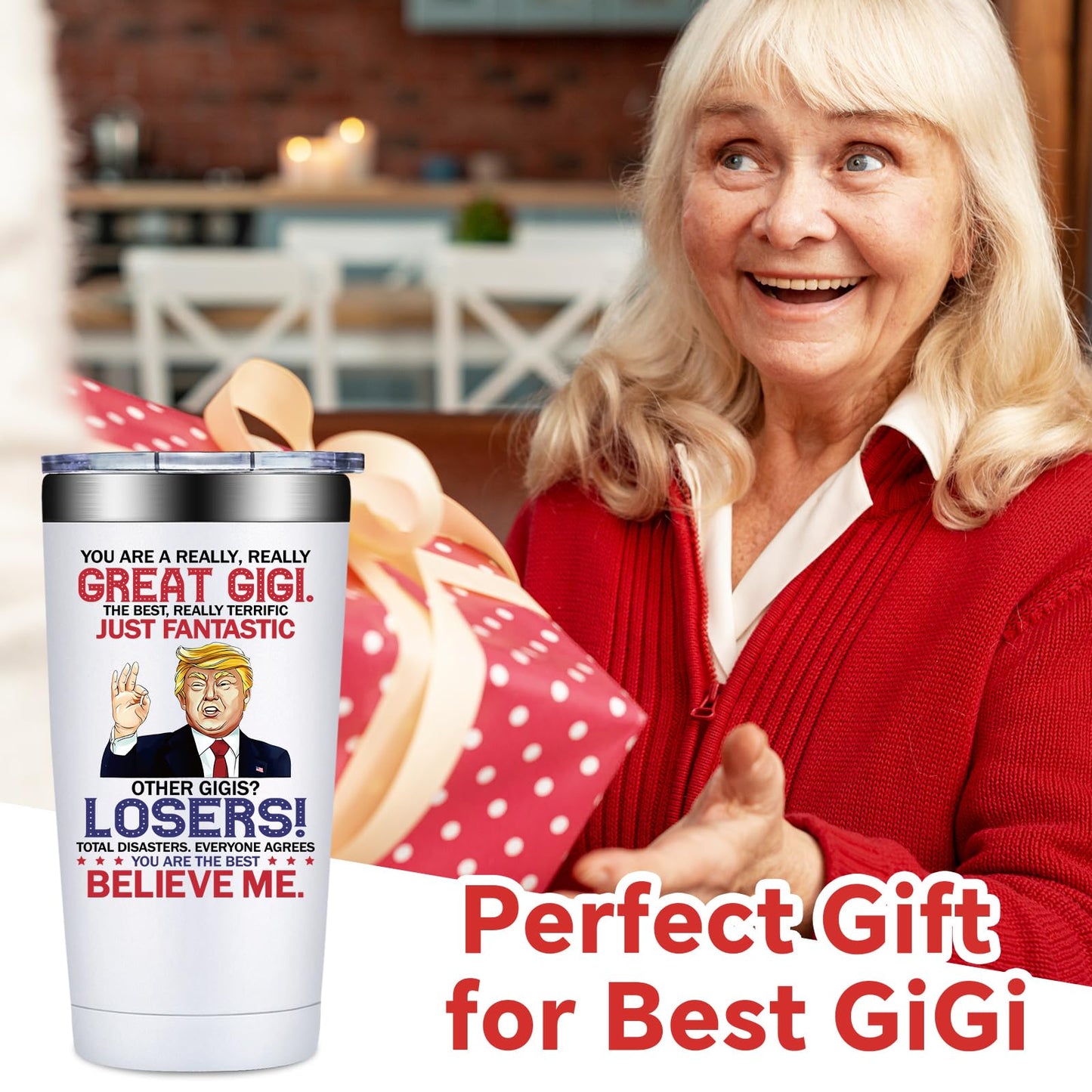 BIRGILT Gigi Gifts for Grandma - Christmas Gifts for Gigi - Best Gigis Ever Gift for Birthday, Grandparents Day, Thanksgiving, Mothers Day - Best Gigis Cup Tumbler 20oz
