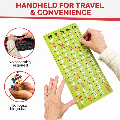 MR CHIPS Complete Bingo Game with 25 Jam Proof Easy Read Shutter Cards