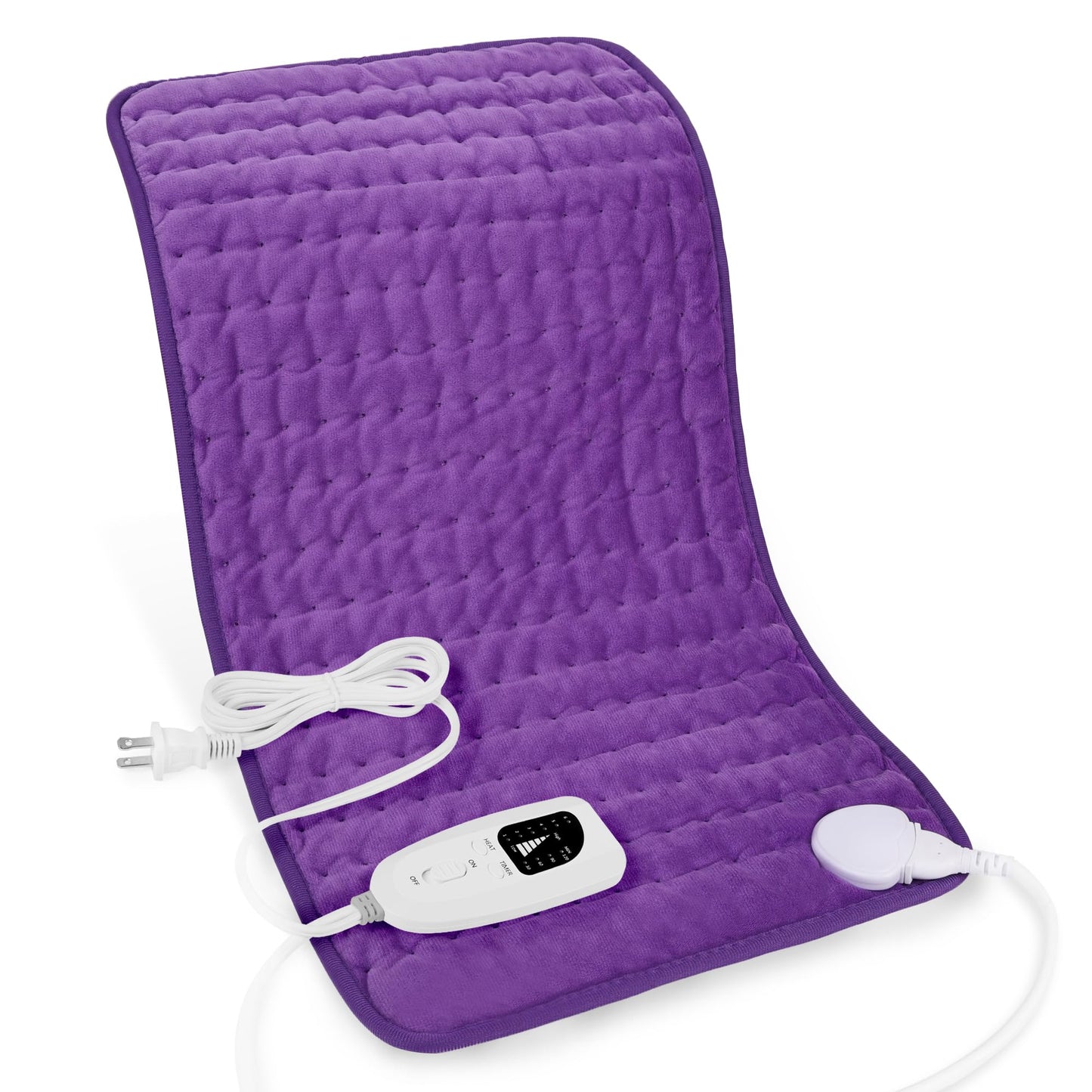 Deepsoon Heating Pad,Electric Heating Pads for Back,Neck,Abdomen,Moist Heating Pad for Shoulder,Knee,Arms,Legs,Dry/Moist Heat & Auto Shut Off,Christmas Gifts for Men and Women,Dark Purple,24x12 Inch