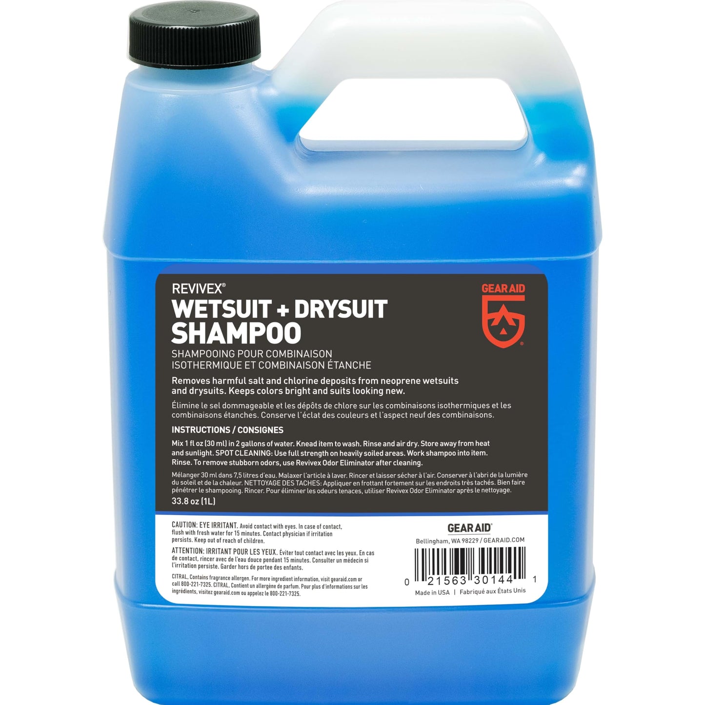 GEAR AID Wetsuit, Drysuit Cleaner and Conditioner - Wash Away Salt, Chlorine, and Residue with Concentrated Shampoo, Keeps Gear