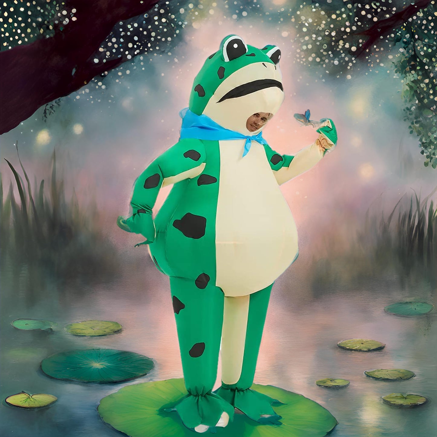 JASHKE Inflatable Frog Costume for Adults - Blow up Halloween Costume