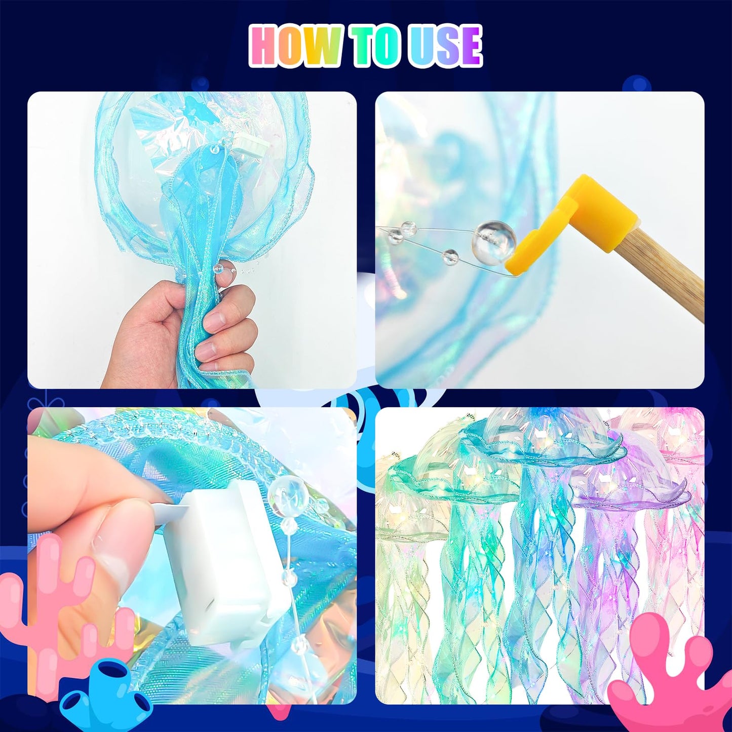 Jellyfish Decorations -10 Pcs Jellyfish Lanterns, Hanging Jelly Fish Decorations, for Mermaid Theme Party Under The Sea Party Decorations & Ocean Themed Party Decorations Supplies Birthday Gifts