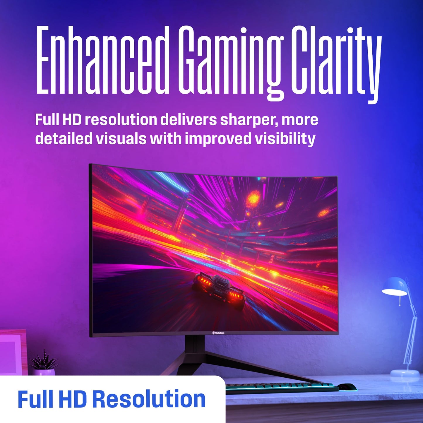 Westinghouse 32 Inch Curved Gaming Monitor, FHD 1080P, 3000:1 Contrast Ratio, 118% sRGB, 1500R, 165Hz, 1ms, AMD FreeSync, Eyecare, for PC Games with Built-in Speakers, DisplayPort, HDMIx2