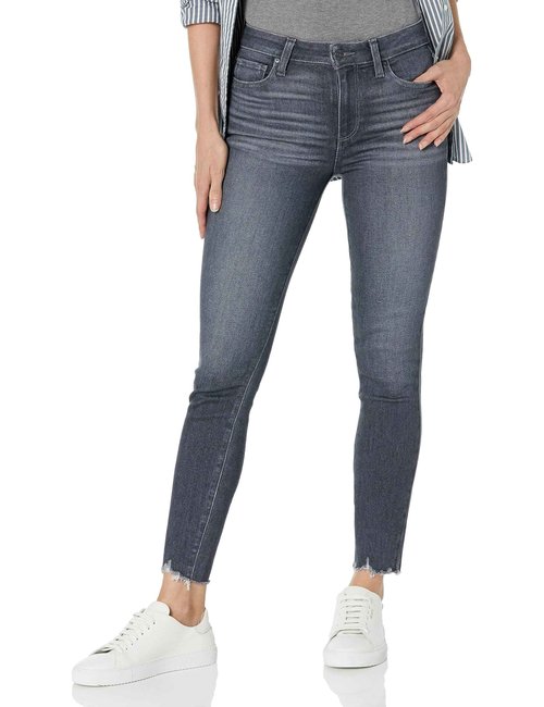 PAIGE Women's Hoxton Ankle, Mystery Grey W/Grand Hem, 33