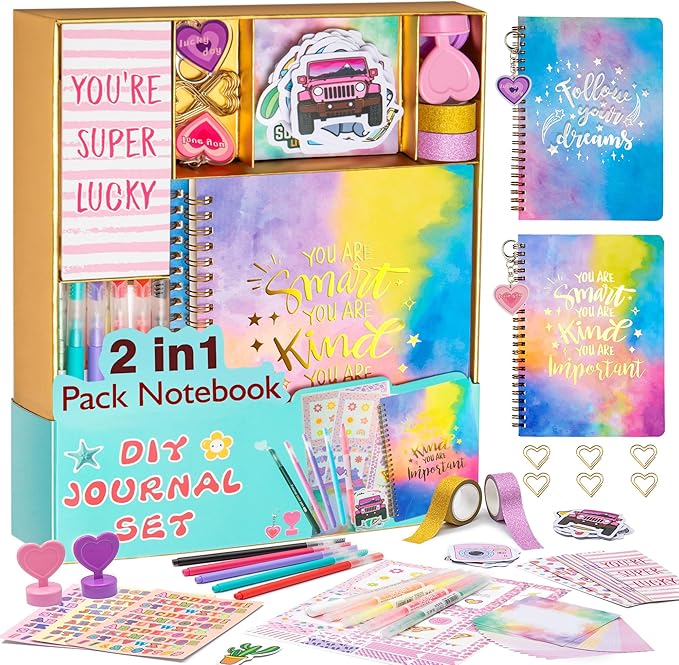 OIHEW DIY Journal Kit for Teen Girls, Stationary & Diary Set with Stickers,Make Your Own Art Crafts Journaling Kit for Twe...