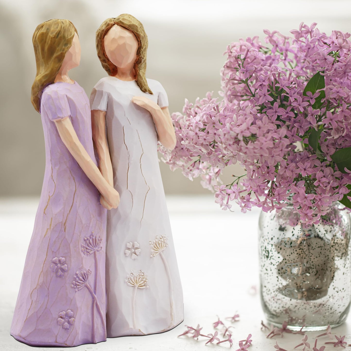 Sisters Gifts from Sister - Sister Birthday Gift Ideas, Sister Gifts, Gifts for Sister, Soul Sister Gifts for Women, Big Sister Gift - My Sister My Friend Walk with Me - Sister Gift Statues (Purple)
