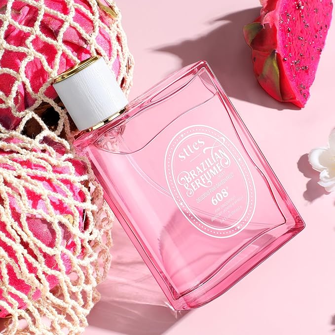 Sttes Perfume 608# (Delicious Pink Dragonfruit) - Eau de Perfume 100ml (3.4fl oz) Fruity and Floral (Vanilla + Jasmine + Red Pitaya)