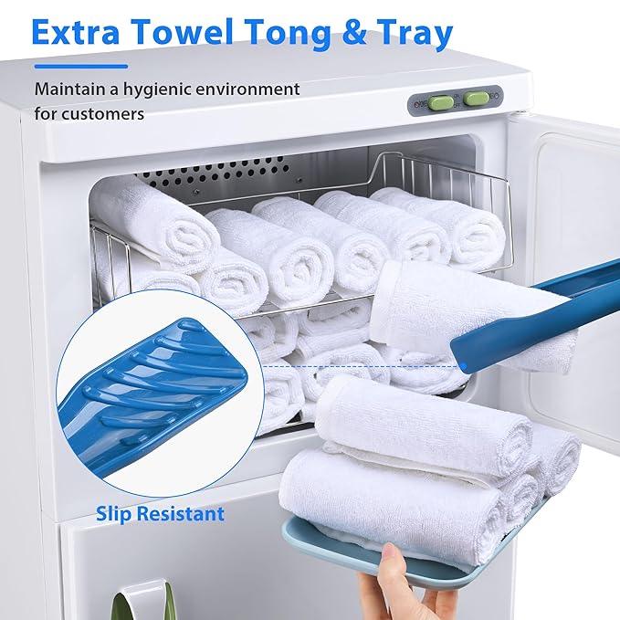 BYOOTIQUE Hot Towel Warmer Cabinet for Barber Shop, 46L Extra Large Capacity, 2in1 Professional Double Door Towel Warmer Heater Machine for Massage,Barbers,Facial Spa, Hair Salon, Estheticians, White