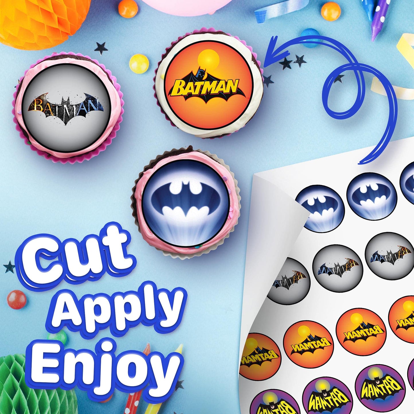 30 x Edible Cupcake Toppers – Knight of Shadows Hero Collection of Edible Cake Decorations |Edible Wafer Sheet