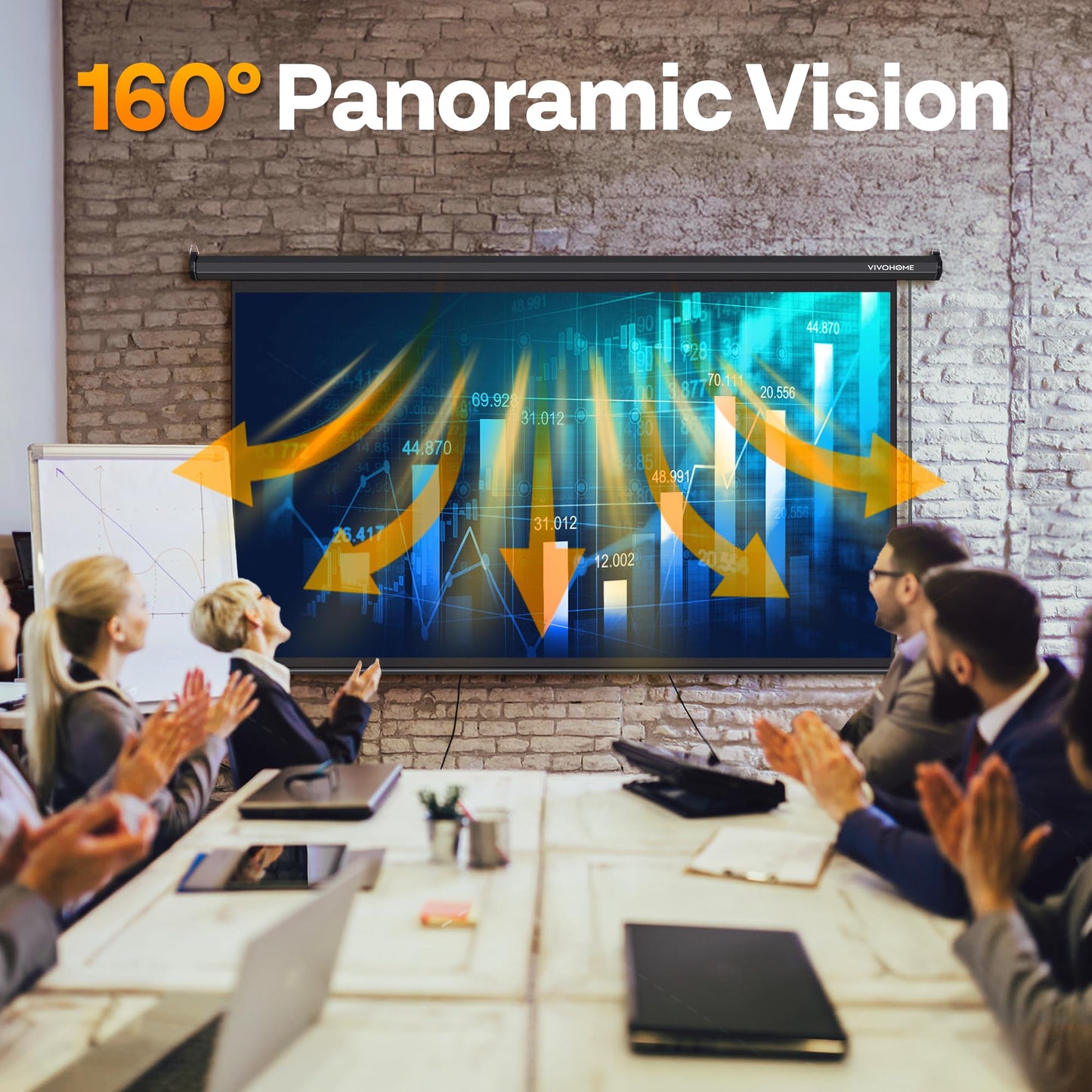 VIVOHOME Motorized Projector Screen with Remote, 16:9 100 Inch Auto Electric Projection Screen, HD 4K Movie Screen for Home Theater, Cinema, Office (87 x 49 Black)