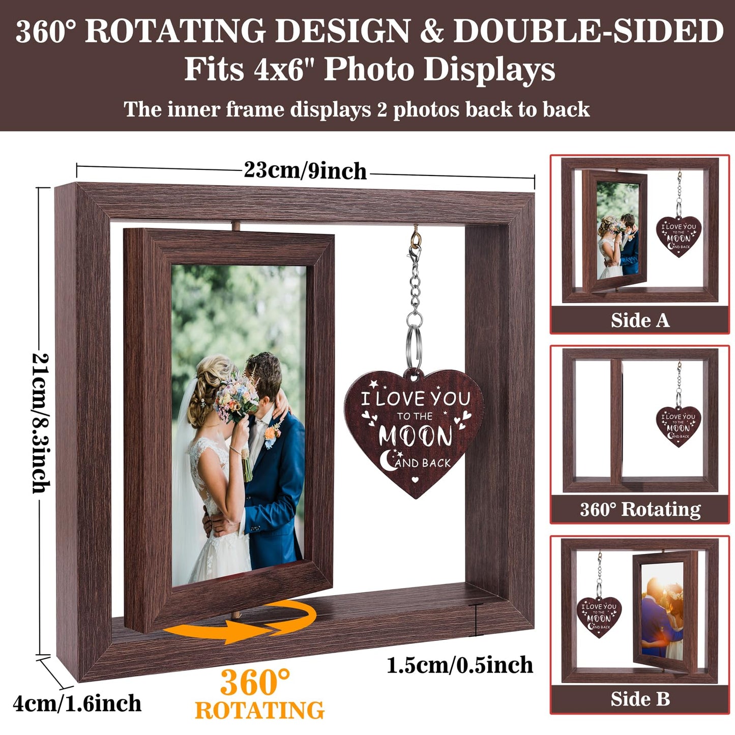 Boiveco Romantic Gifts for Him Her Boyfriend Girlfriend, Wife Husband Valentines Gifts Love Picture Frame 4x6, Birthday Anniversary Couples Gift for Women Men