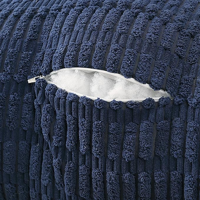 PAJEO Reading Pillow for Sitting in Bed, Large Backrest Reading Pillow with Arm Rest,Back-Rest Support Cushion for Sit Up on Couch, Sofa, and Floor, Dorm Essentials (Dark Blue Corduroy, Standard(17"))