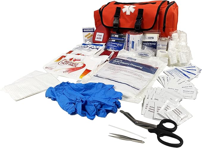 LINE2design First Responder Kit - Fully Stocked Professional Essentials Trauma Kit - EMS, EMT Paramedic Complete Lifeguard...