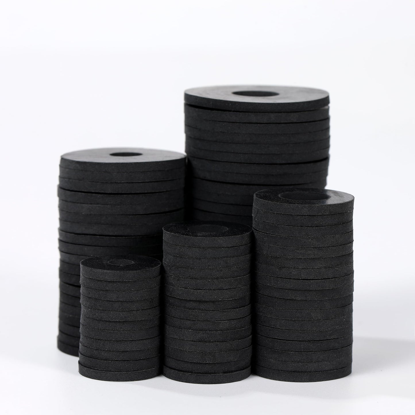 120Pcs Flat Rubber Washers Assortment Kit,16/18/20/25/30mm Black Washer,Vibration Absorbing Pads Sealing Rubber Washers for Faucets Garden Bolts Screws Hose Plumbing Shower Head- 5 Sizes