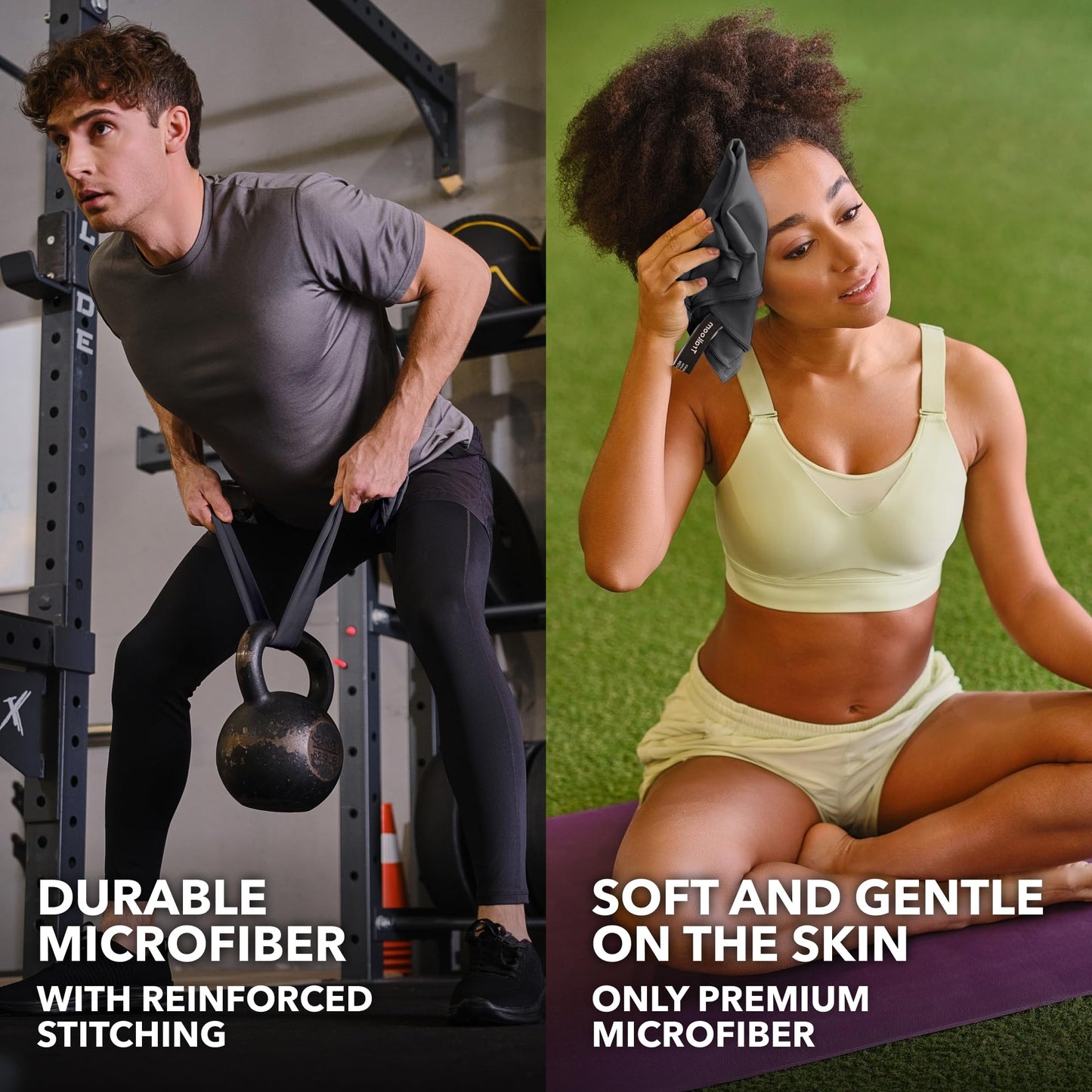 Trailoom Microfiber Workout Towels - Quick Dry, Highly Absorbing, Odor-Free, for Men & Women - Gym Sweat Sports Towel for Hot Yoga, Tennis, Running, Exercise, Working Out, Camping, Set of 5 Dark Gray