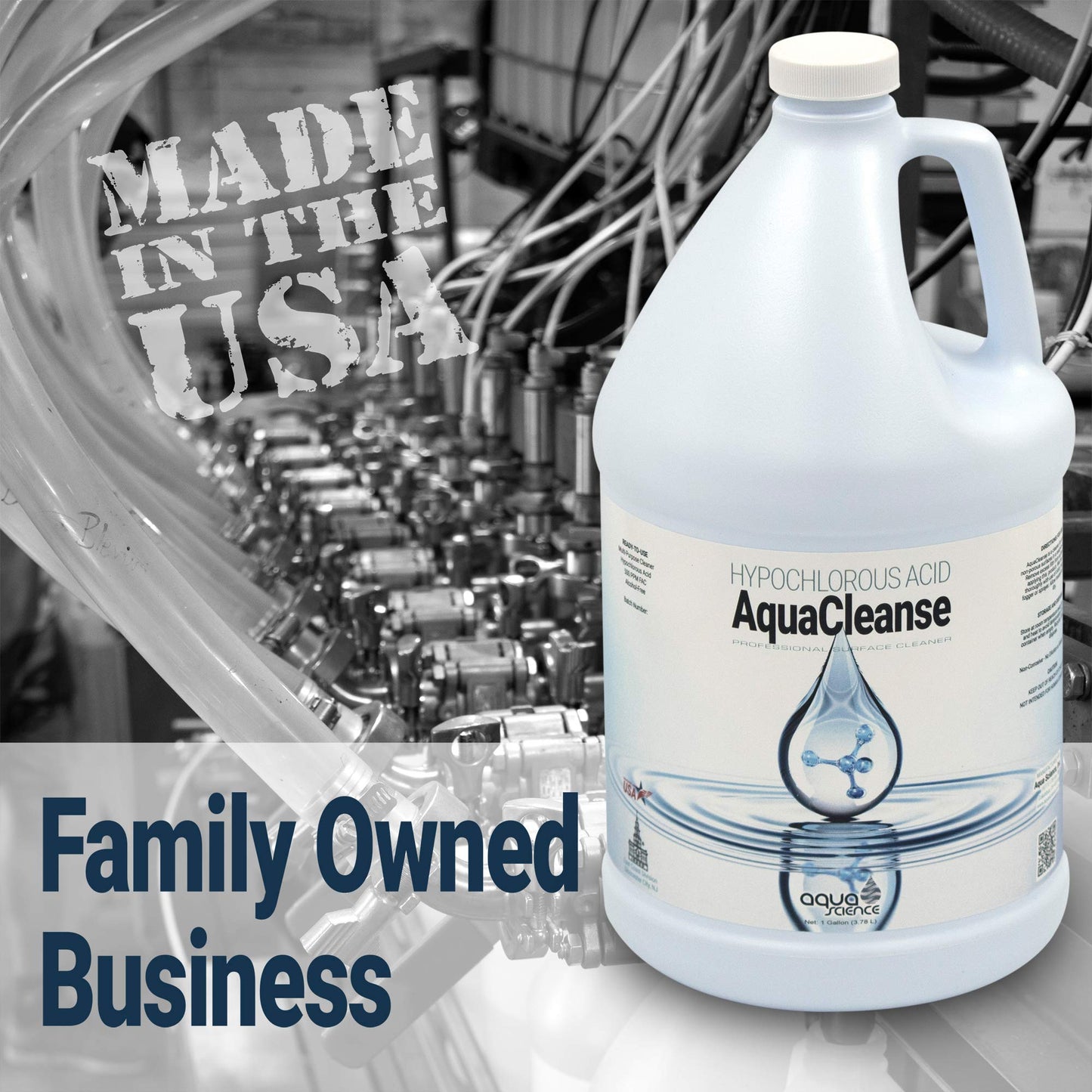 Hypochlorous Acid 500PPM (1 Gallon Jug) For Cleaning (Dental & Medical Professionals). All Natural HOCL Surface Cleaner For ULV Fogging Machines (Foggers) | Made In USA
