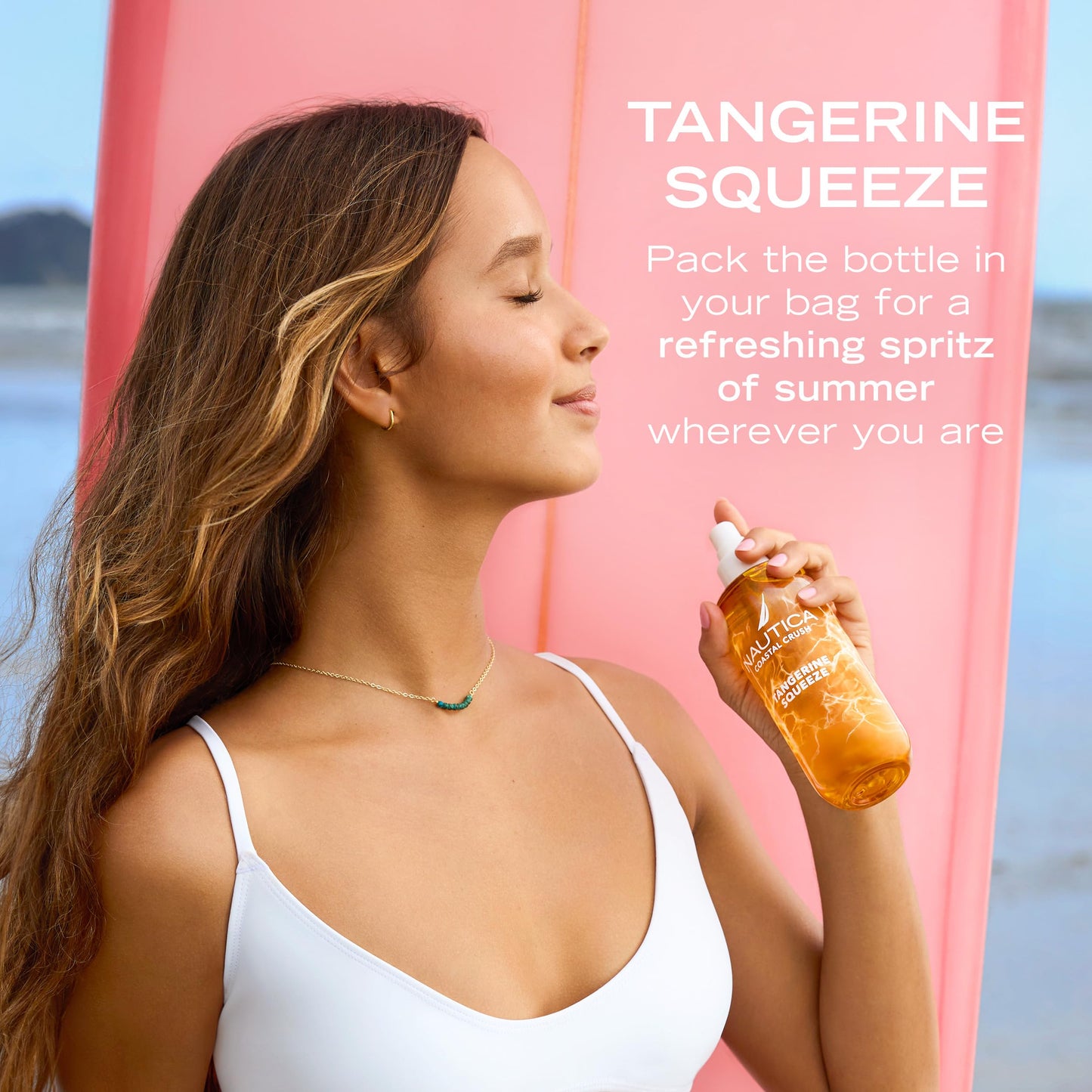 Nautica Tangerine Squeeze, a Citrus Gourmand Hair & Body Mist for Women, Notes of Tangerine, Jasmine, and Sandalwood, Long Lasting, 8.0 fl oz