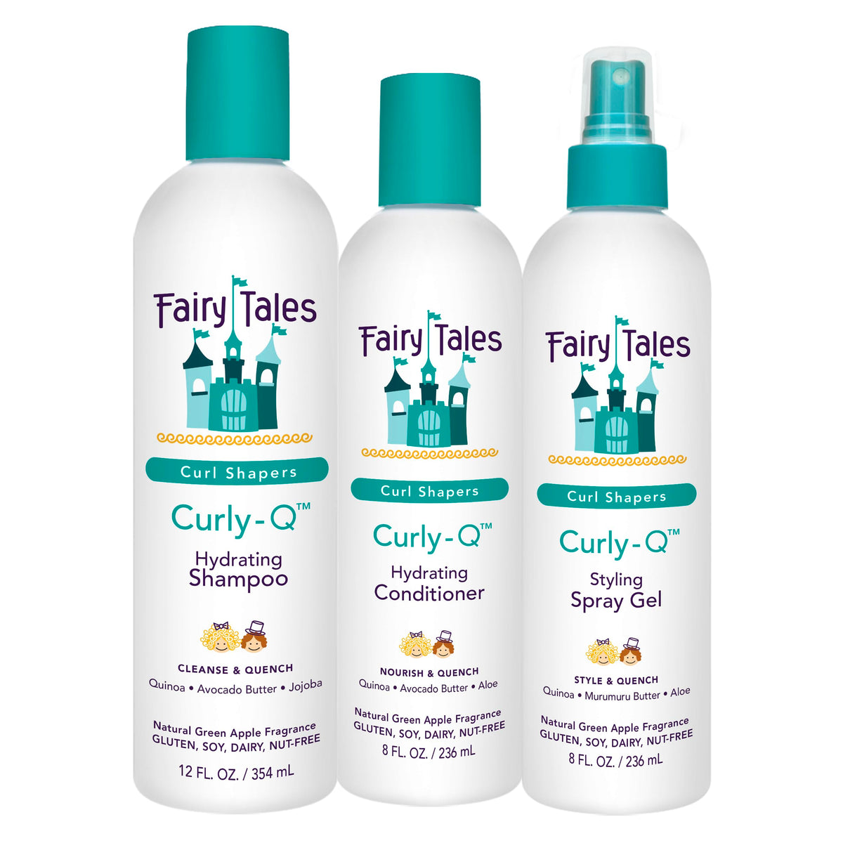 Fairy Tales Curly Q Shampoo & Conditioner Kit for Curly Hair - Hydrates, Detangles, Defines Curls, Tames Frizz -free from Phthal