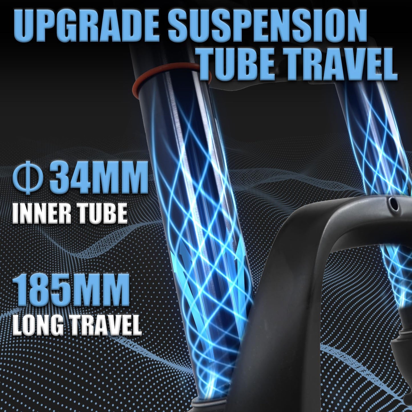 CMTOTWO 20x4.0 Fat Tire E-Bike Air Suspension Fork: for 20 x 4.0 Fat Tire Bike, 185mm Travel, 135mm Hub Spacing, 9mm QR - Double Shoulder Air Shock Absorption Design for MTB Snow Beach Fat Tire Ebike