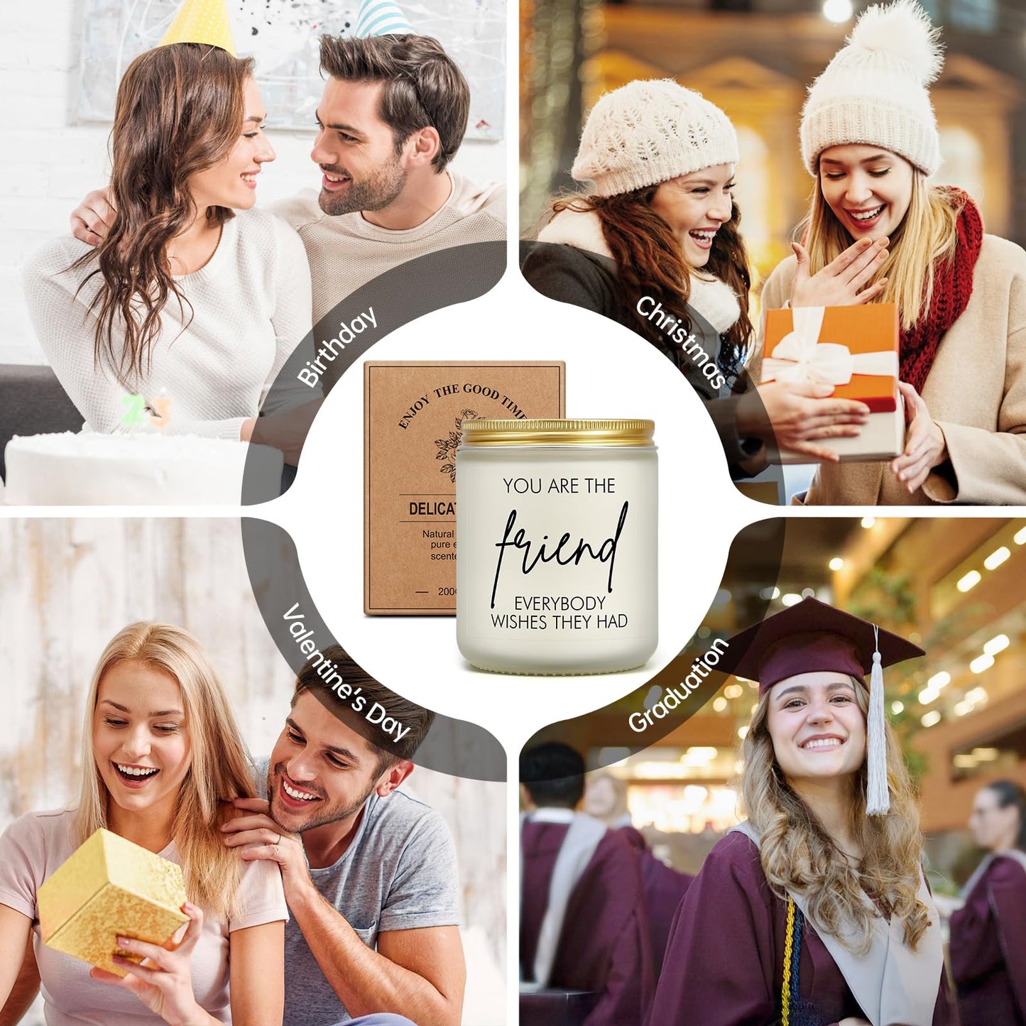 Best Friend Candles Gifts for Women, Birthday Christmas Gift for Female, Friendship Gifts Idea for Women Friends, Bestie, BFF, Soul Sister, Funny Present for Man Woman, Lavender Scented Soy Wax Candle