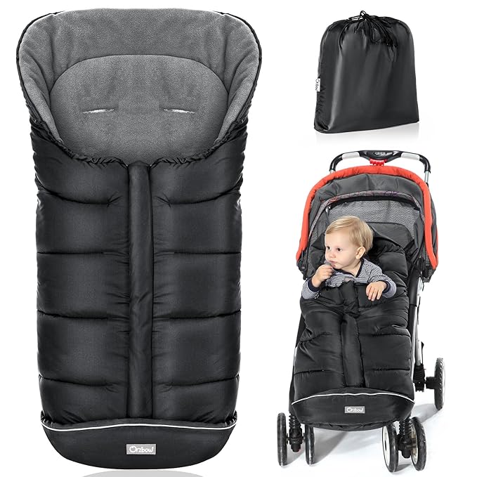 Orzbow Universal Footmuff for Stroller, Winter Warm Baby Stroller Bunting Bag, Waterproof Windproof Warm Polar Fleece Line...