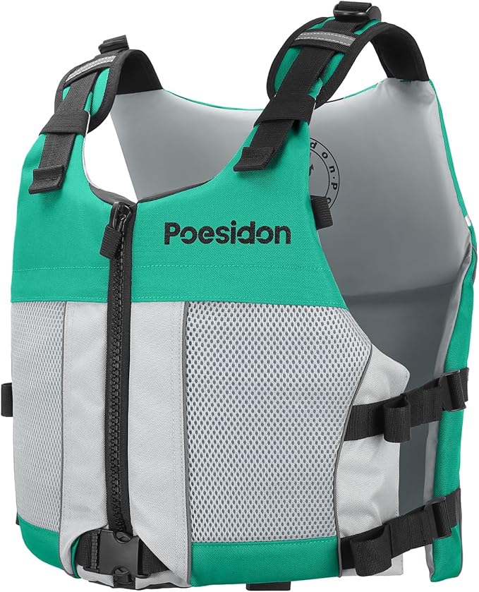 Poseidon Adjustable Water Safety Life Jacket - Classic Unisex Design with Front/Rear Storage Compartments for Multiple Wat...