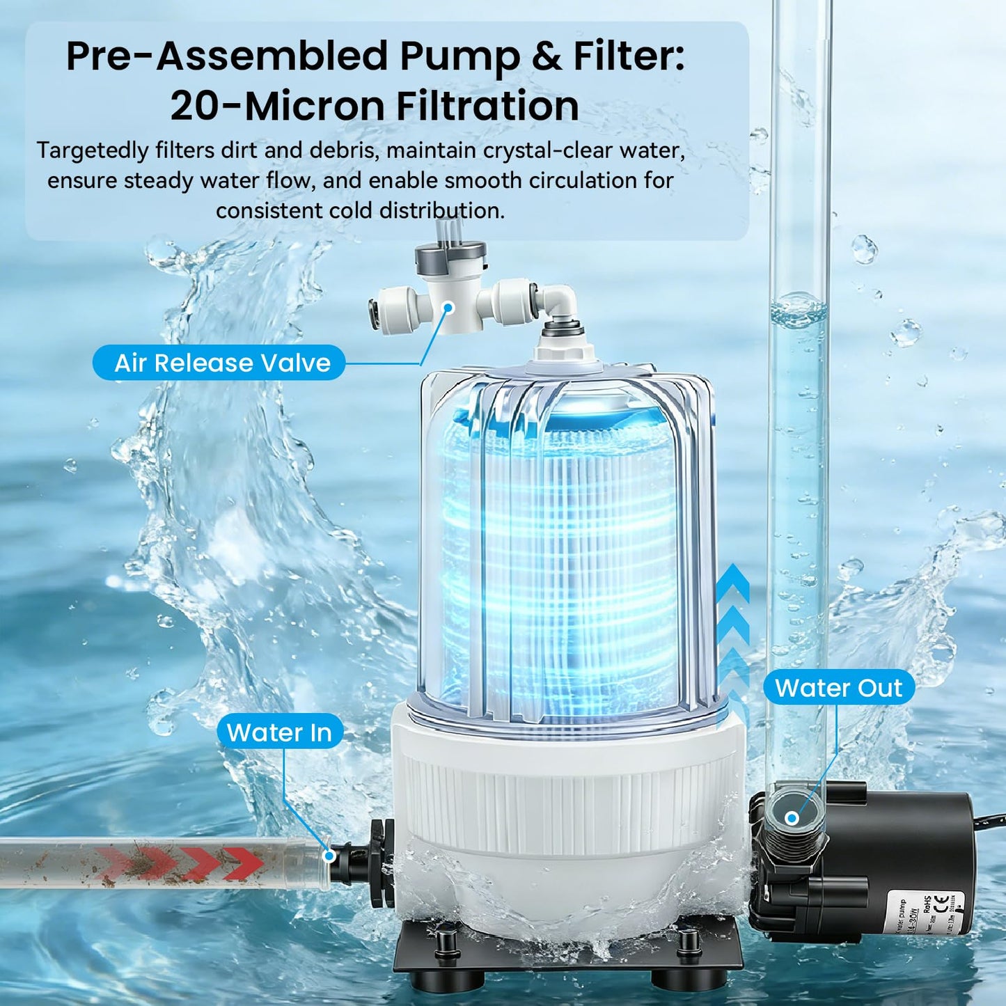 BAOSHISHAN 1/3 HP Cold Plunge Chiller with Pump & Filter for Ice Bath Tubs