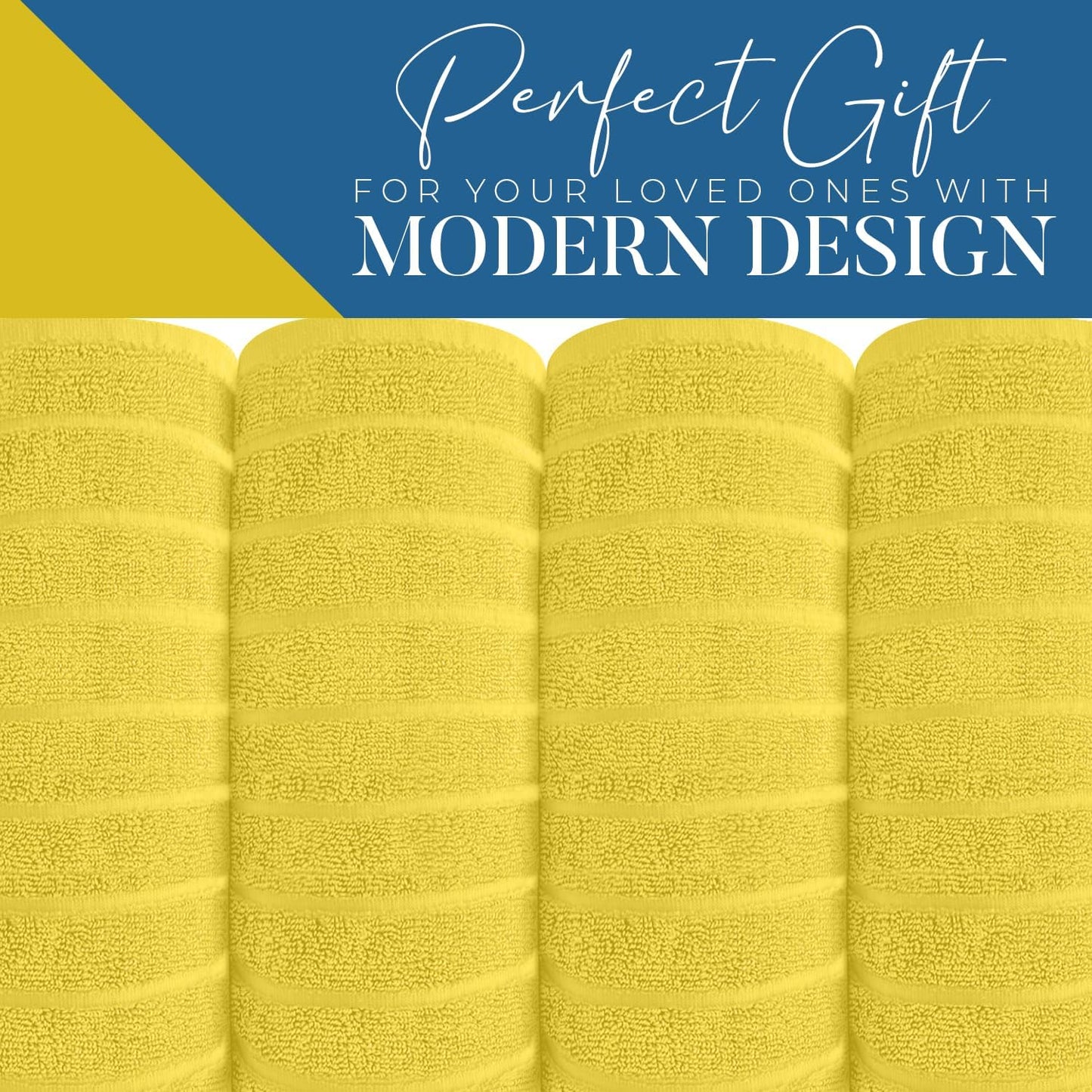 DAN RIVER Pack of 2 Bath Sheet 35x70 Inches, Ribbed Large Bath Towels Oversized for Adults, Soft and Absorbent Hotel Towels - Yellow