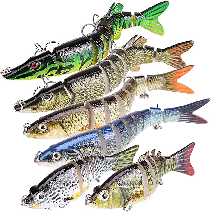 Pumowu Fishing Lures Set - Multi-Stage Bait, Slow Sinking Bionic Bait for Freshwater & Saltwater Bass - Men's Fishing Gift
