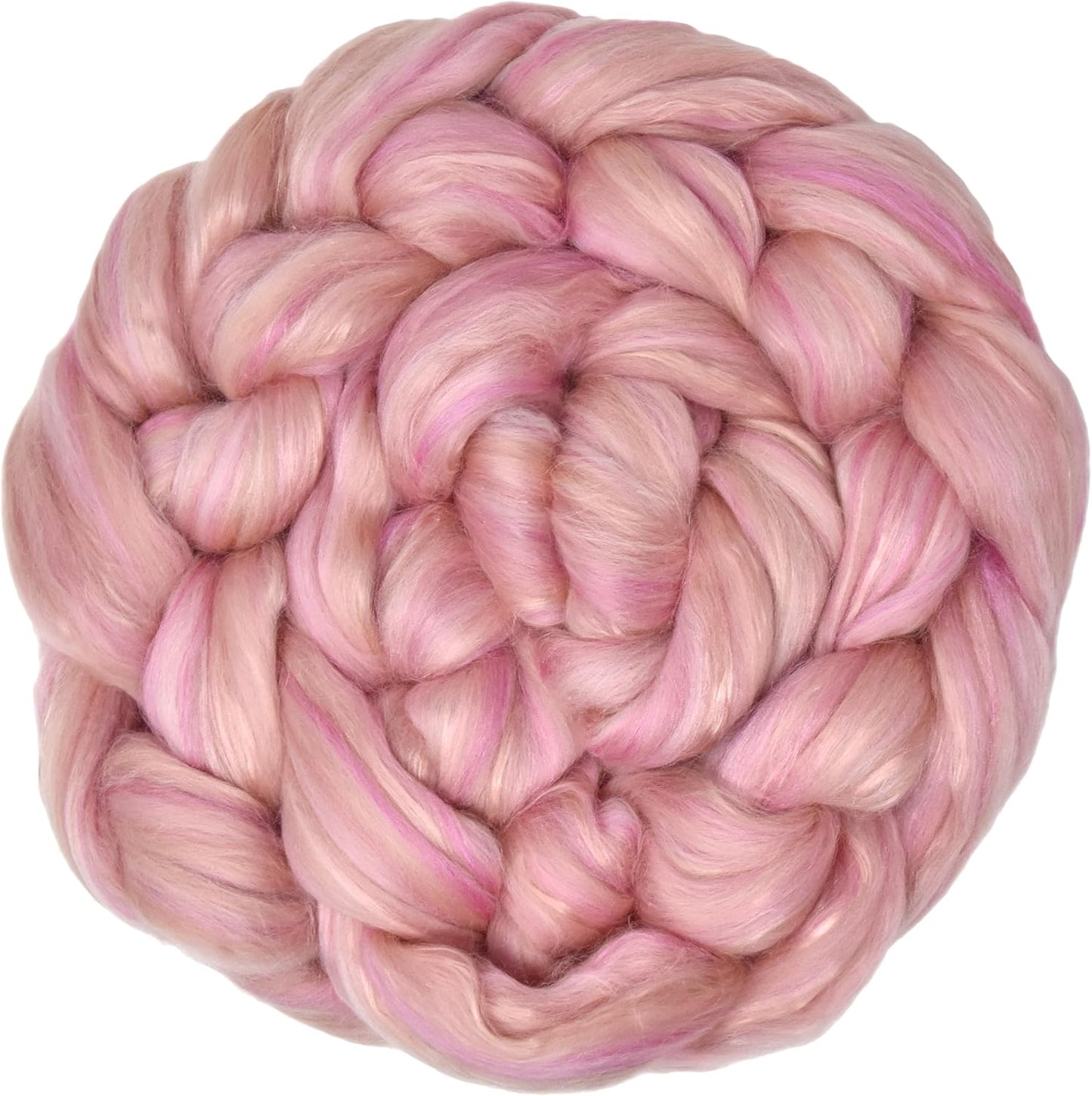 Merino Silk Luxe Tonal Designer Blend. Superfine Merino, Mulberry Silk, Tussah Silk. Top Roving for Spinning or Felting. Tender Heart 4oz