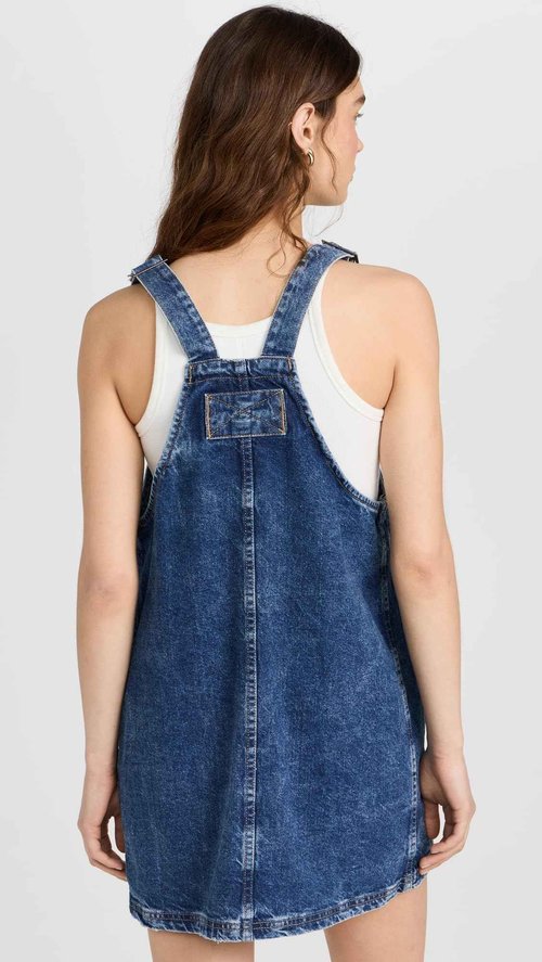 Free People Women's Overall Smock Mini, Sapphire Wash