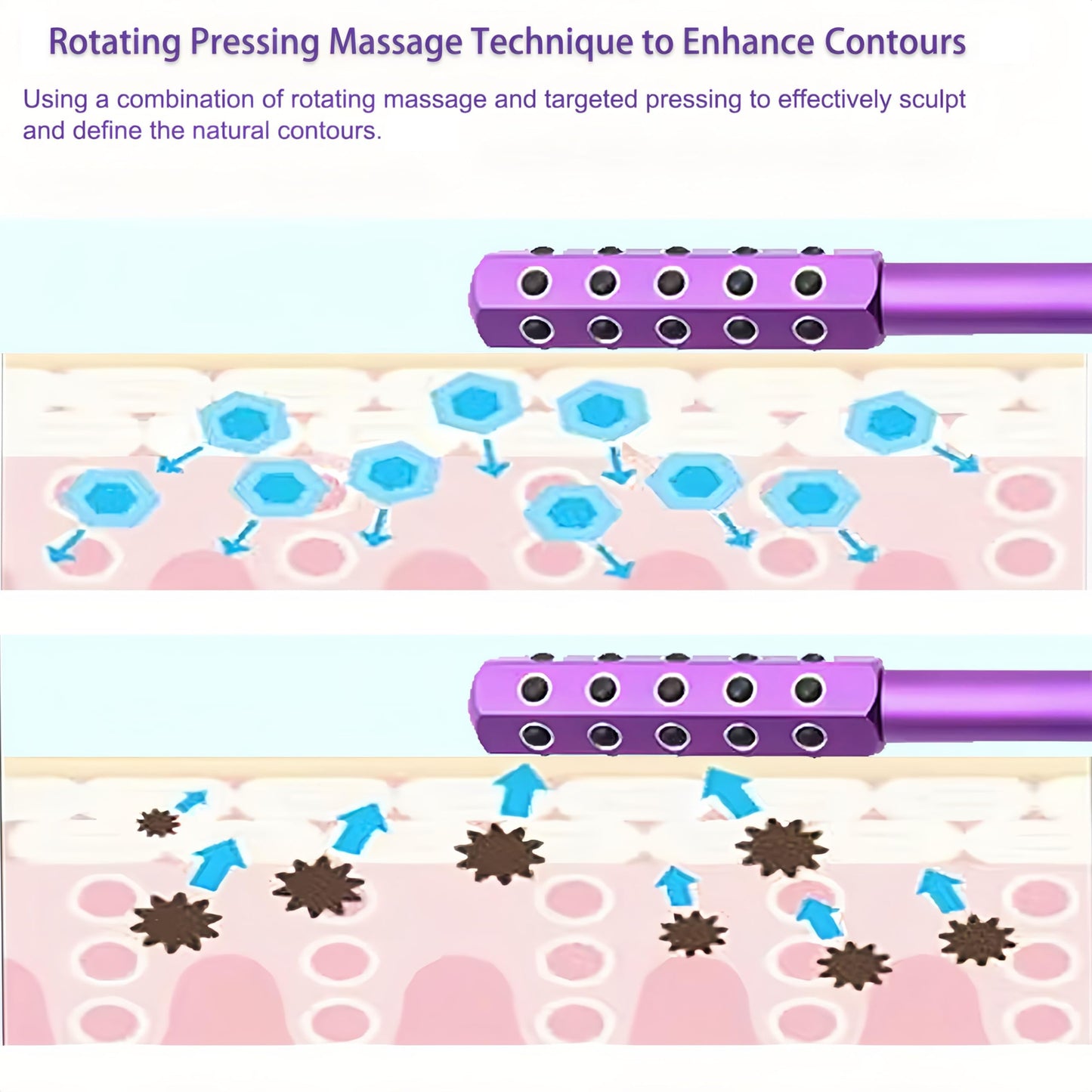 Floverkity Beauty Sculptor Roller - 30 Germanium Massage Nodes for Facial Massager & Glow | Compact Beauty Tool for Lifting and