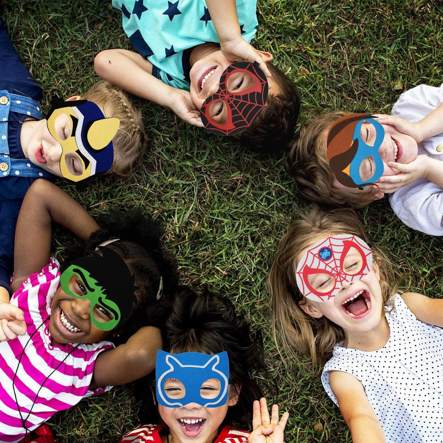Masks Party Favors for Kids, 16 Packs Supplies for Kids Dress Up Birthday Gift Halloween Cosplay Party Masks Supplies