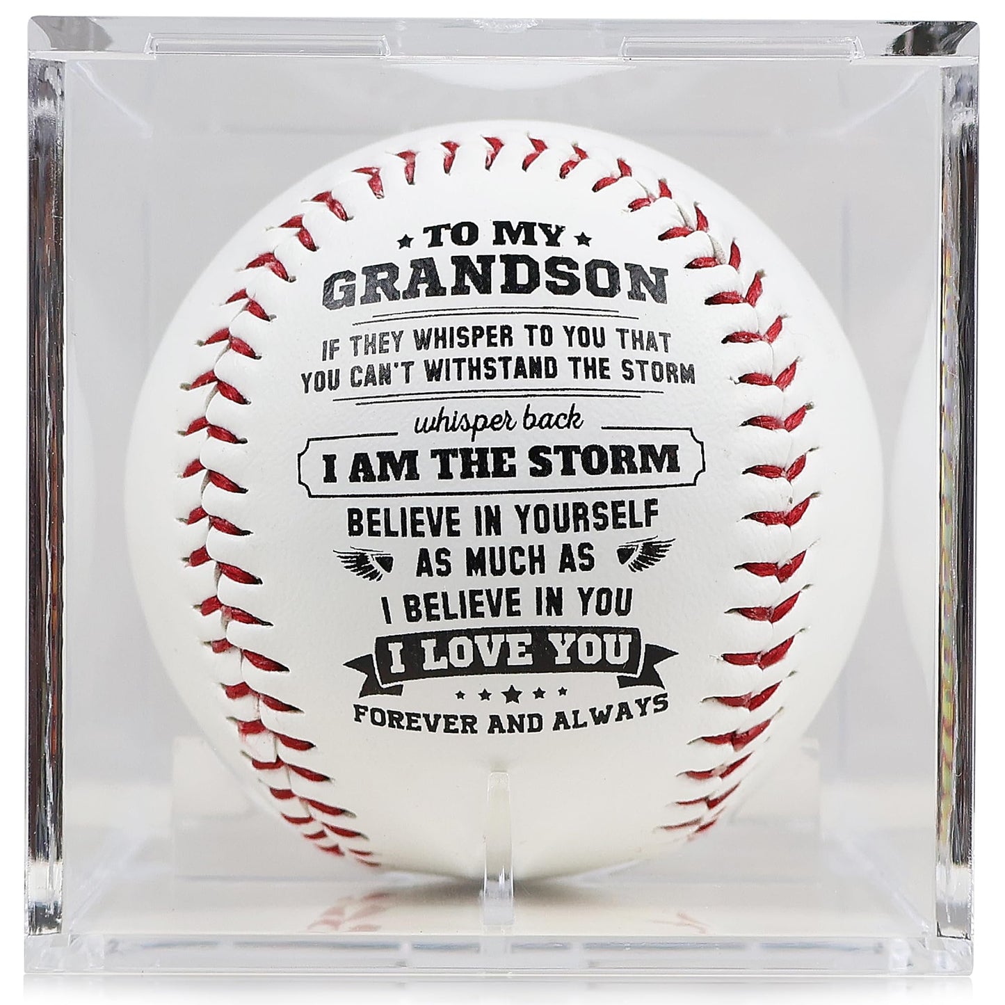 Personalized Baseball Gift for Grandson from Grandparents - Heartfelt Grandparents to Grandson Baseball with Inspirational Message - Perfect Birthday, Christmas, Graduation Gift for Teenage Boys,Youth