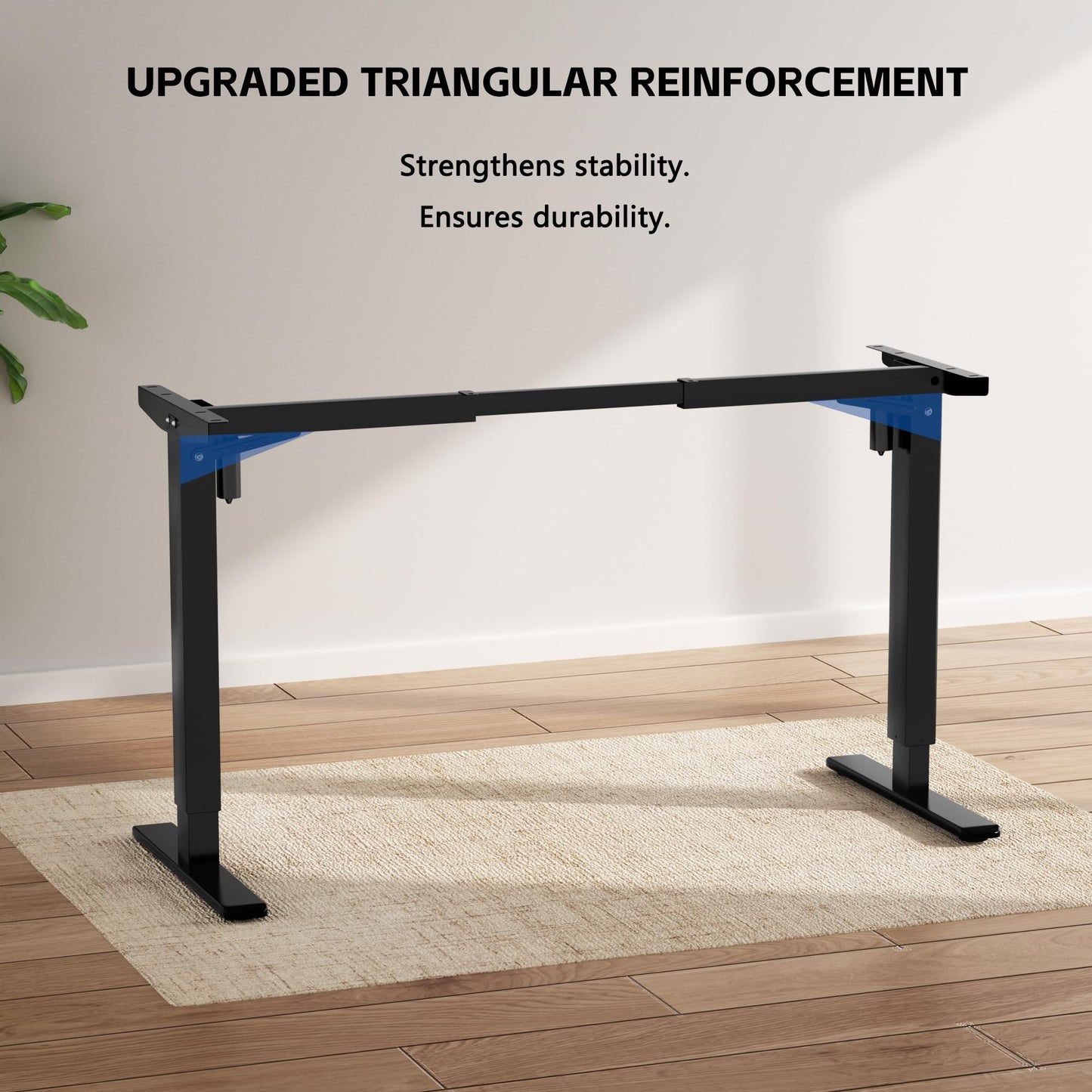 Klobel Standing Desk Frame Dual Motor, Electric Adjustable Legs Compatible Desktop Size 39″-71″, 264 lbs Weight Capacity, Sedentary Reminder Stand Up Desk Frame Workstation, Black Frame Only