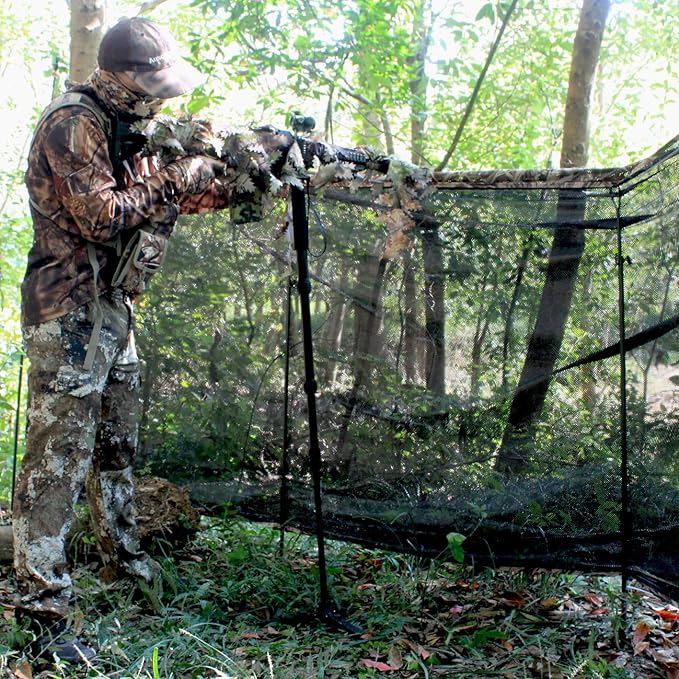 AUSCAMOTEK Rifle Shooting Stick with Tri-Stand Base – Lightweight Aluminum Shotgun Monopod Rest with 360° Swivel Yoke, Adjustable 22"–66", Foldable & Portable Shooting Support