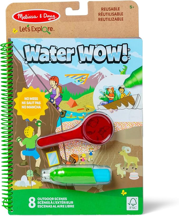 Melissa & Doug Let’s Explore Water Wow! Outdoor Adventure Deluxe Water-Reveal Pad – Reusable On The Go Travel Activity