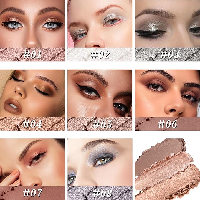 8 Colors Cream Eyeshadow Stick Set, Matte and Smooth Eye Shadow Sticks, Waterproof Long Lasting High Pigmented Eye Shadow Sticks