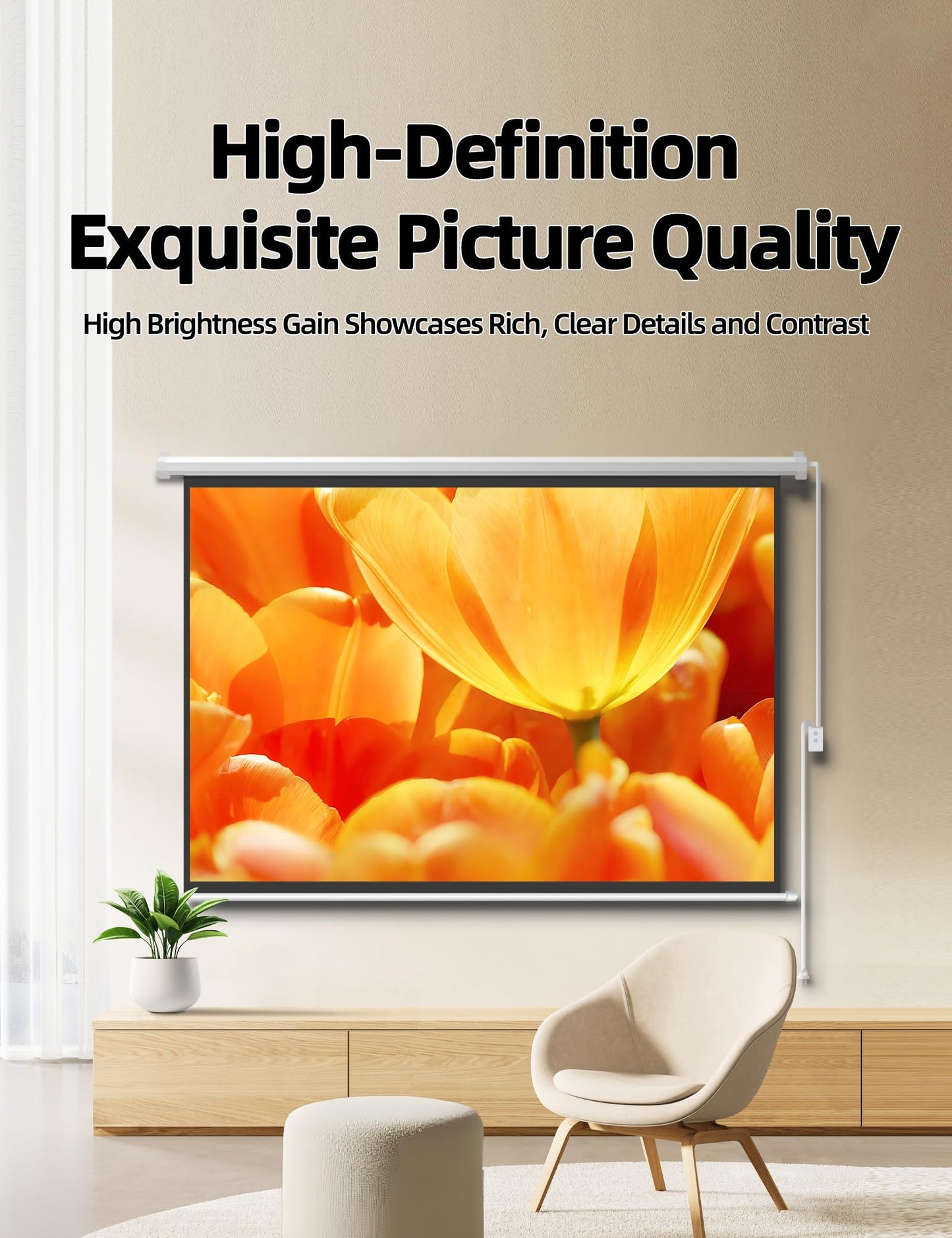 120" Matte White Motorized Projector Screen for UST Long/Standerd Throw Projector,178°Viewing Angle Movie Screen with Remote Control for Home Theater Presentation Education Wall/Ceiling Mount(4:3)