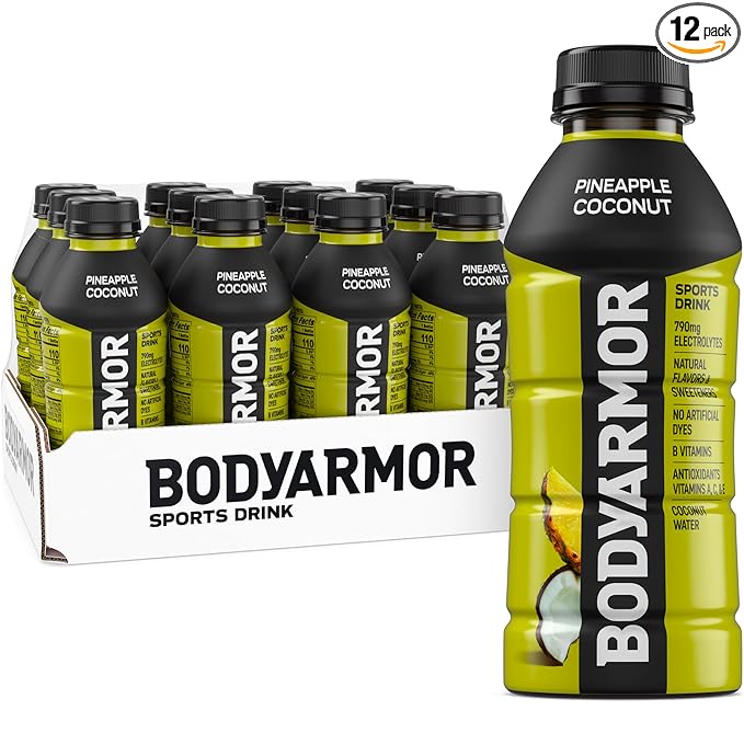 BODYARMOR Sports Drink, Pineapple Coconut, Electrolyte Drink Hydration, 16 Fl Oz Bottles (12 Pack), Flavored Coconut Water...