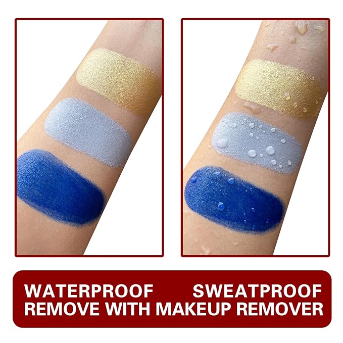 MEICOLY Light Grey Face Body Paint Stick for Halloween SFX Zombie Grayscale Homestuck Cosplay Makeup,Gray Face Paint for Adults and Kids,Waterproof Eye Black Stick for Baseball Softball Football