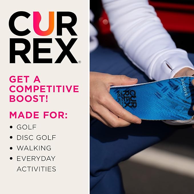 CURREX GolfPro Insoles for Golf Shoes – Arch Support Inserts to Improve Balance, Stability, Comfort & Performance, Help with Foot & Heel Pain Relief – for Men & Women – Medium Arch, XL