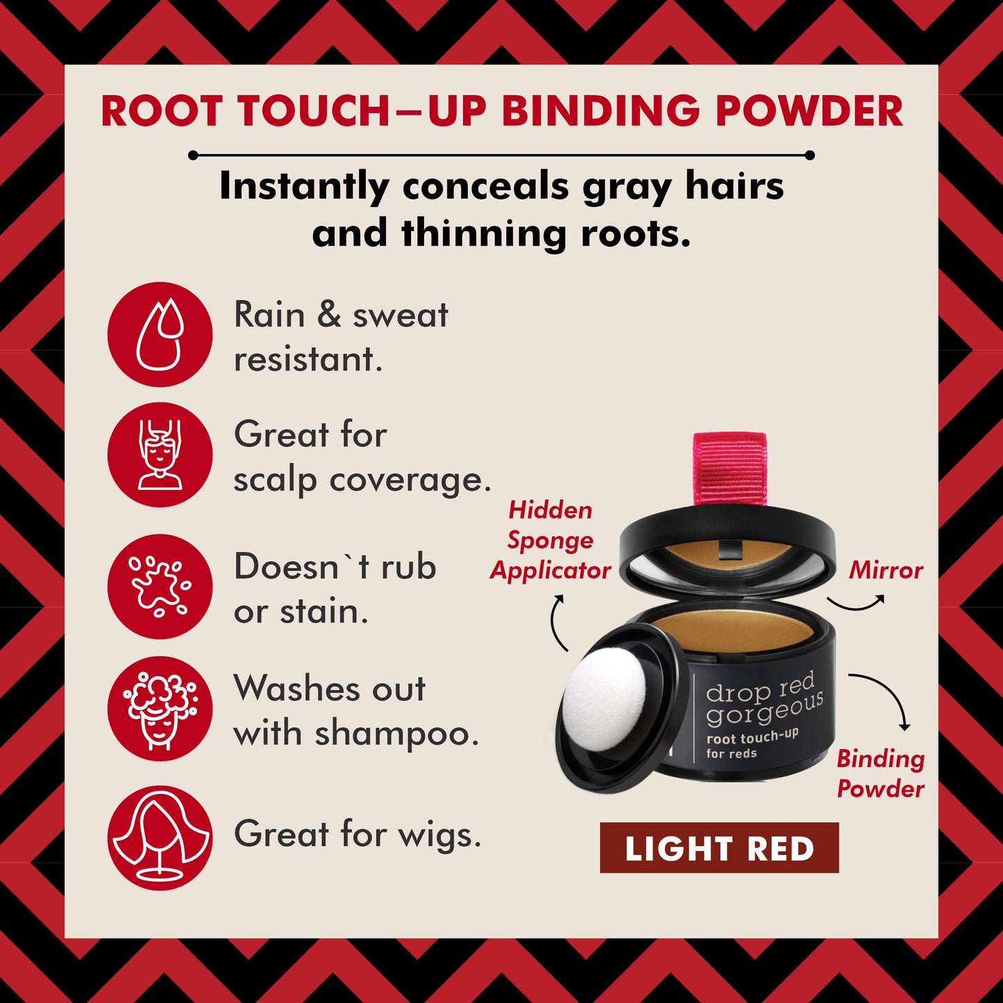 Style Edit Root Touch Up Powder for Light Red Hair | Cover Up Hair Color for Grays and Roots Coverage | Mineral Infused Binding