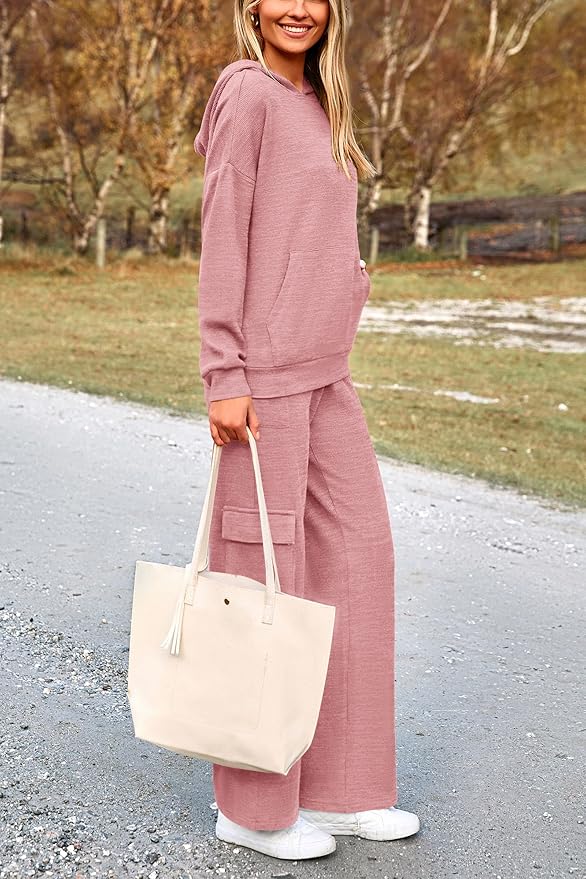 PRETTYGARDEN 2 Piece Sets for Women Fall 2026 Sweatsuits Outfits Lounge Matching Hoodie Set Travel Track Suits Winter Clothes