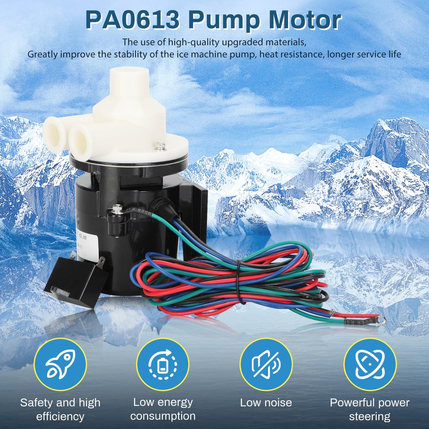 Replacement for Hoshizaki PA0613,APTA92P10WD1 Water Pump,Hoshizaki PA0613 Pump Motor Assembly with Better Sealing & Lower Noisy Includes Capacitor