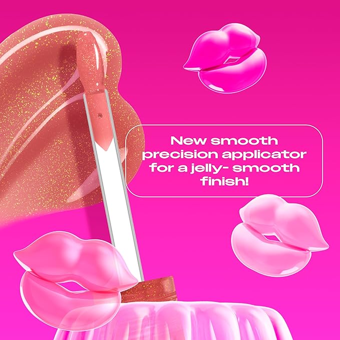 NYX PROFESSIONAL MAKEUP Jelly Job Lip Gloss, Lip Tint Gloss with Full-Bodied, Smoothing, and Hyper-Glossy Shine - Honey, It's Jelly (Nude Pearl Shimmer)